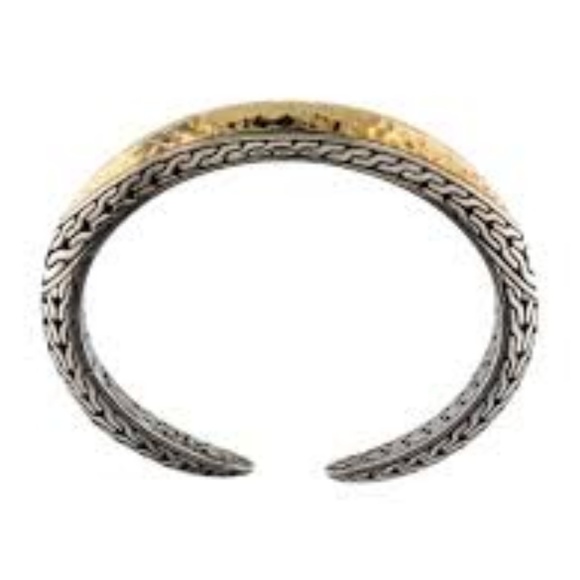 JOHN HARDY Stirling Slver & Hammered 22K Gold Cuff - Picture 2 of 7